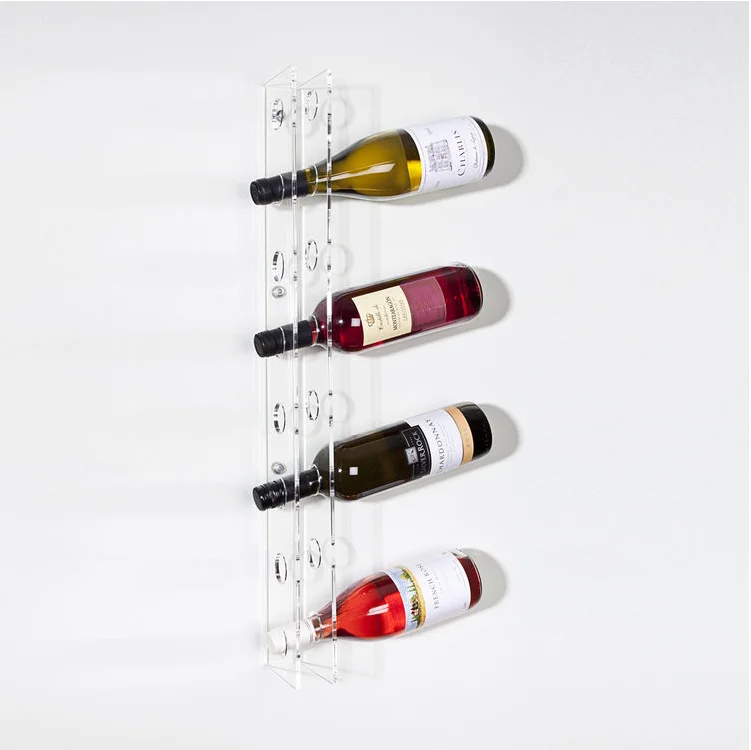 Wall Mounting Clear Acylic Wine Rack To Hold Up To 8 Wine Bottles Buy