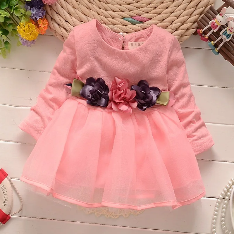 2017 Baby Girl Party Dress Children Frocks Designs Long-sleeved Girl ...