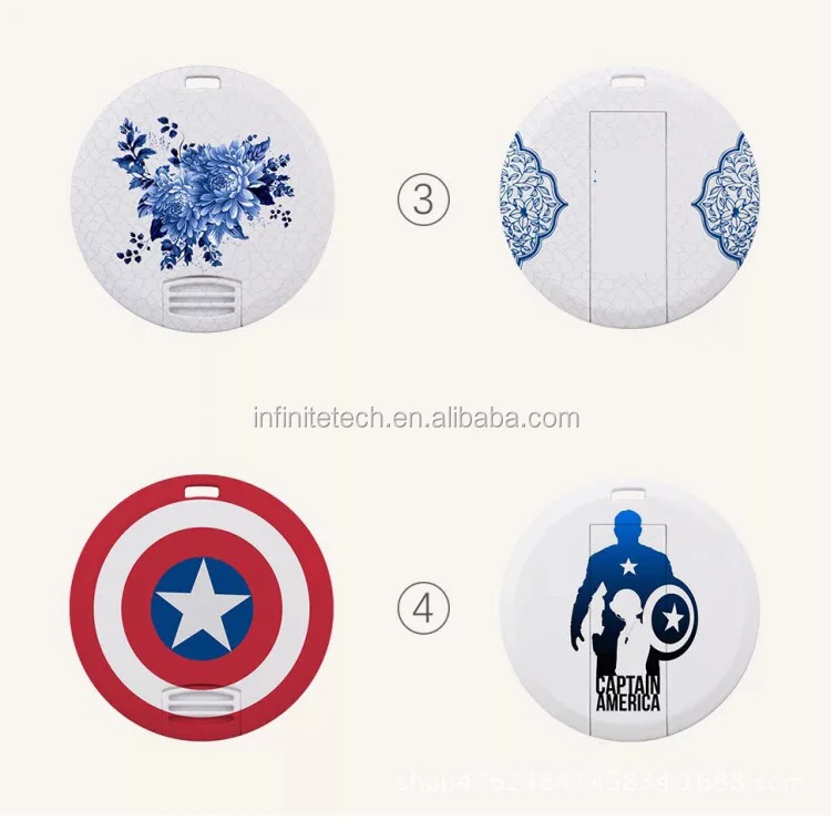 Round Shape Card USB Memory Sticks plastic usb card Flash Drive With Printing Logo - ANKUX.COM
