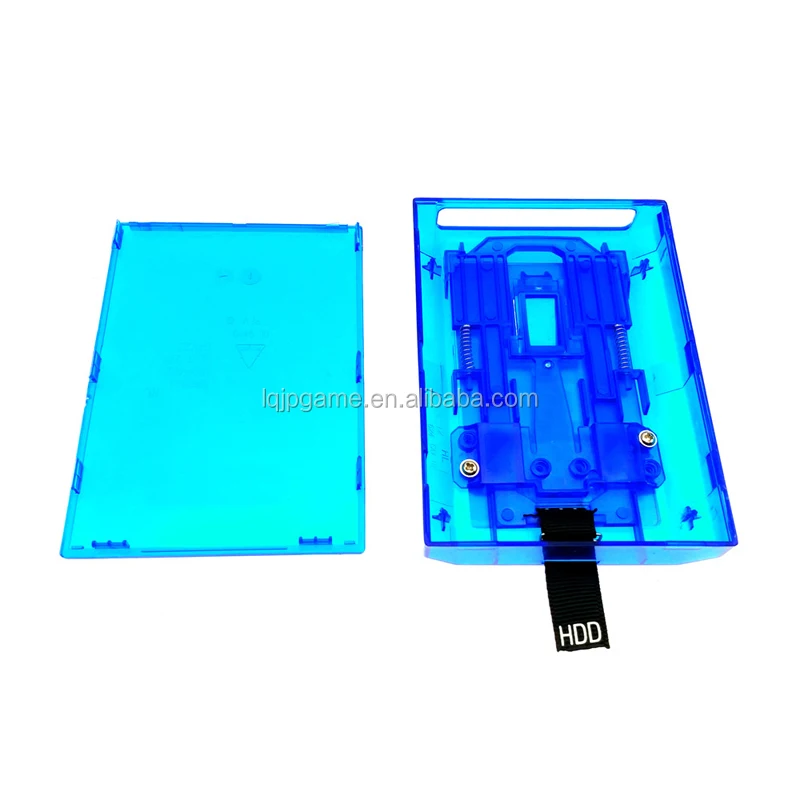 Clear Blue/Red Hard Drive Enclosure Replacement Case Shell For Xbox 360 Slim Console Hard Drive HDD Case