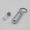 Metal Capsule Shaped Pill Box with Small Inner Box Keychain