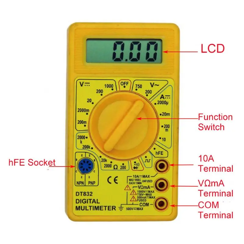 Digital Multimeter Dt832.4/dt830d.4 Popular Small Multimeter - Buy ...