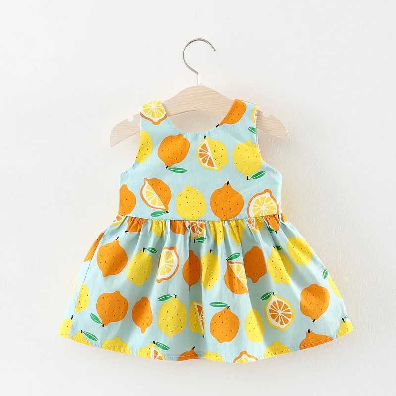 2018 Summer Kids Girls Lemon Dress With Bow - Buy Dress With Bow,Lemon ...