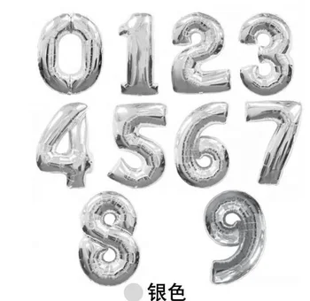 silver number balloons