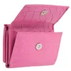 customize logo pu leather pink color women's simple purse wallet