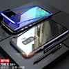 2019 TOP selling Strong mutual Magnetic magnet Aluminum metal with transparent double window glass case for samsung S10+ cover