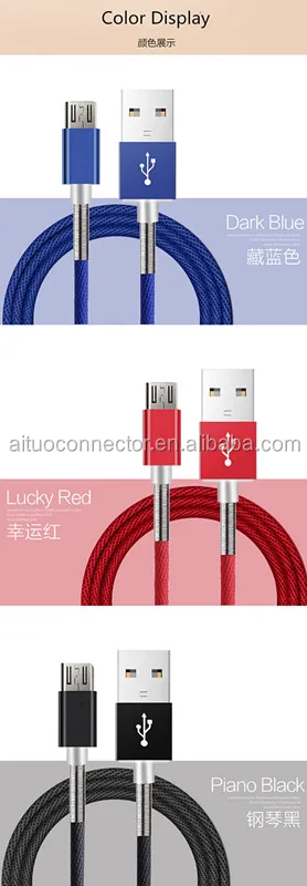 Nylon Braided With Spring Charge Cable Usb Type Cable Sync Data And Charge /Micro Usb Data Cable For Apple