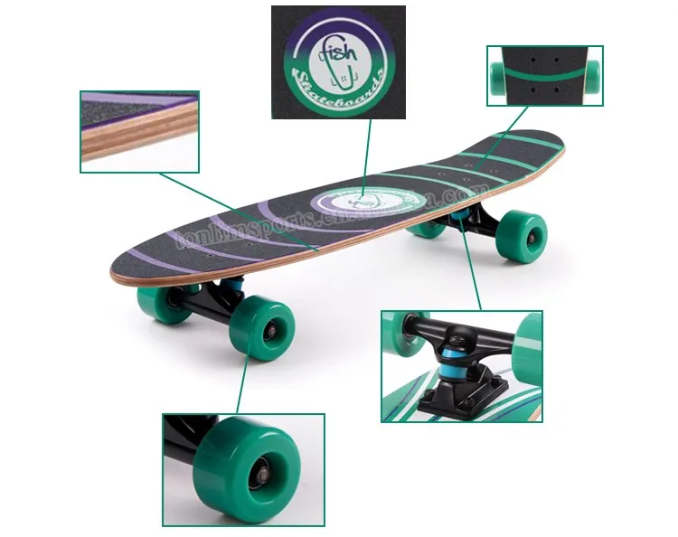Custom Outdoor Use Easiest To Learn Off Road Carbon Fiber Skateboard