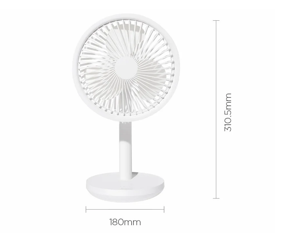 XIAOMI SOLOVE Desktop Fan 60 Shaking Head 3rd Gear Wind Speed Adjustable 4000mAh USB Rechargeable Wireless Fan For Home Office