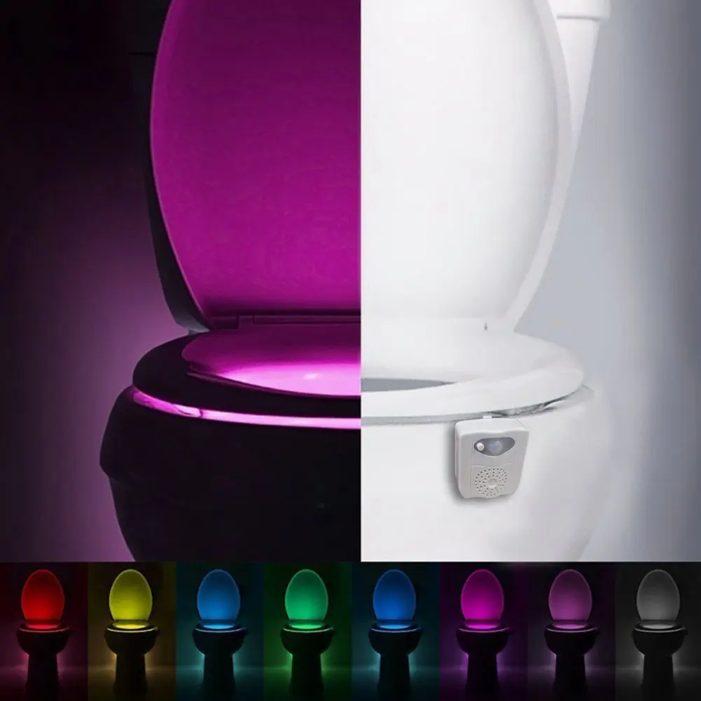 Battery Not Included Upgraded UV Sterilizer Toilet Night Light 16-Color Auto Body Motion Sensor Changing LED Toilet Bowl Night Light with Aromatherapy for Any Toilet Toilet Light DIMICA 1 Pack