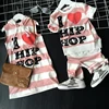 2017 Children Clothes New Summer Boys and Girls Brother and Sister Leisure Suit Kids Clothing Striped Letters I Love Hip Hop