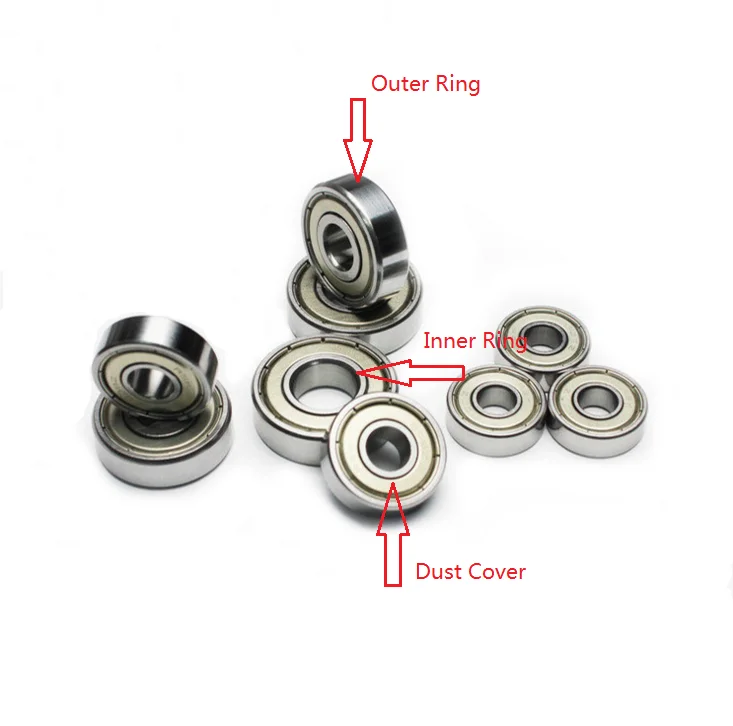 thumbnail image 2 of Lot Of 100 608ZZ Ball Bearings – 8x22mm Metric, Greased, For Electric Motors 2 of 4