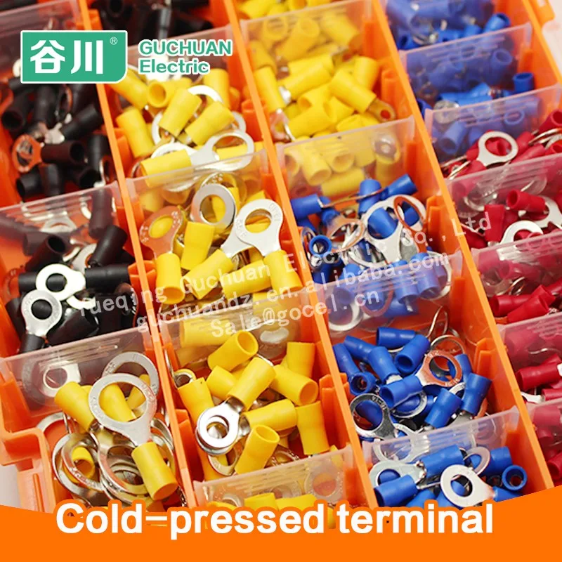605pcs All Size Ring Terminal Assortment,Insulated Crimp Ring Terminal