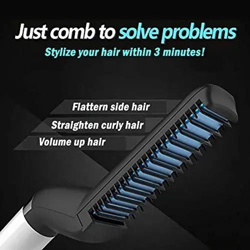 New Product Ideas 2019 Portable Heating Beard Straightener Beard Straightener for men with Anti-Scald