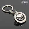 Entertaining Casino Dice Shape Cube Wholesale Keyring Blank Rhinestones Spinning Alloy Silver Color Rotate Metal Dice Keychain