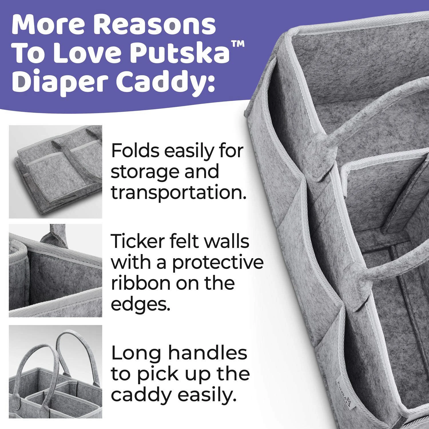 Baby Diaper Caddy Organizer Portable Holder Bag For Changing Table And