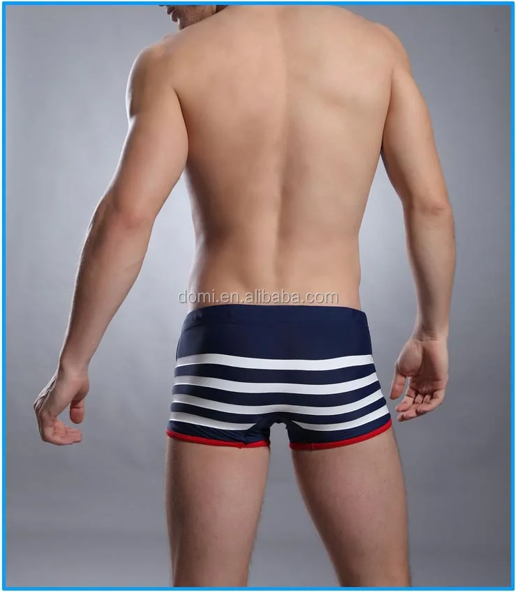 Domi Beachwear Swimwear Men Navy Strips Boxer Briefs Australian Mens