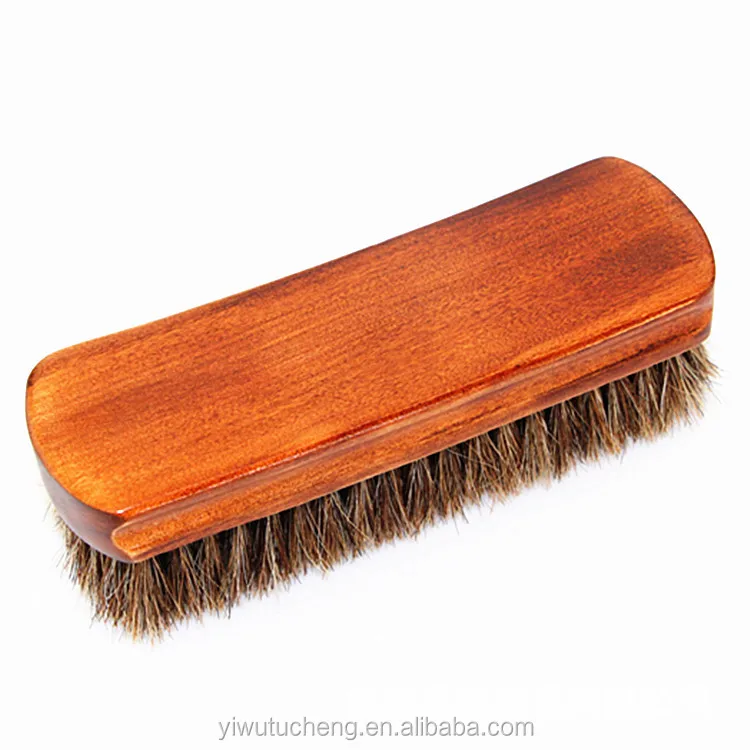 Solid Wood Horse Hair Brush Oiled And Polished To Gray Maintenance