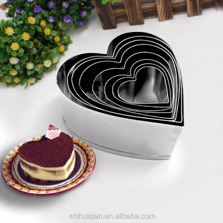 Moule A Gateau En Acier Inoxydable Forme D Amour Ou Rond Outils De Decoupe Et De Decoupe De Patisserie De Haute Qualite 1 Piece Buy Moule A Gateau De Coupe Outils De Decoupe De Gateau Moule