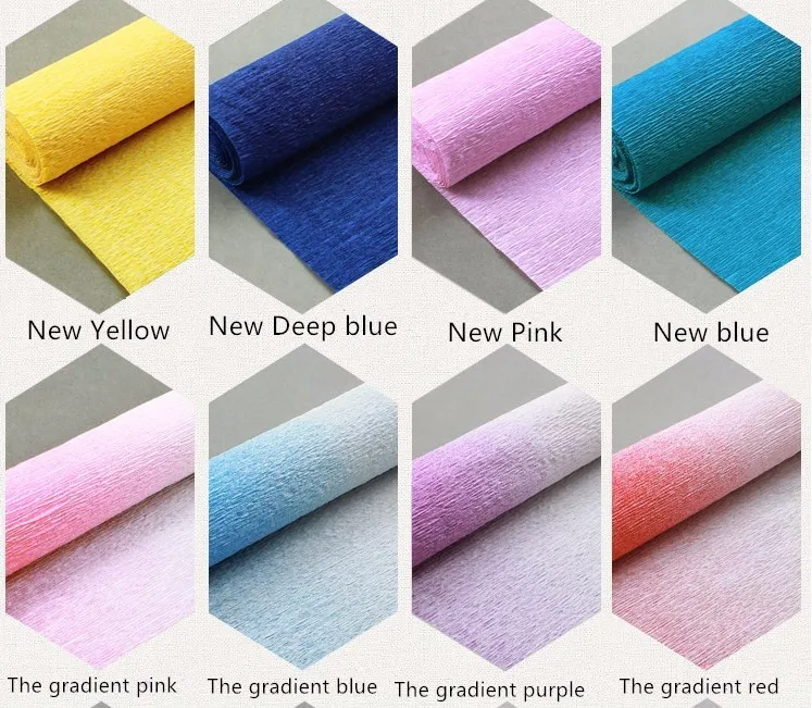 Hot Double Sides Gift Wrapping Crepe Paper In Roll Wholesales Handmade Crepe Paper Printed