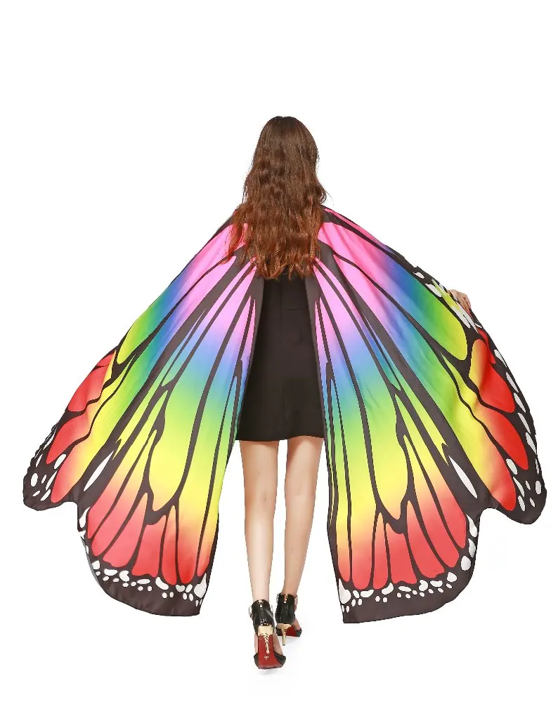 Rainbow Wanita Kupu-kupu Wing Cape Natal Perayaan Kostum Dan Hadiah