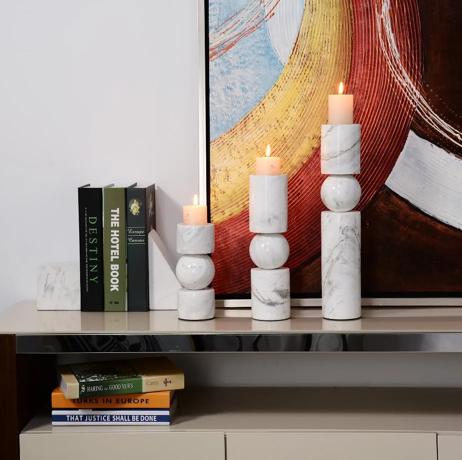 Marble Cylindrical Candle Holders candlestick
