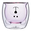 8.5 oz Pink Color Double Wall Bear Cup
