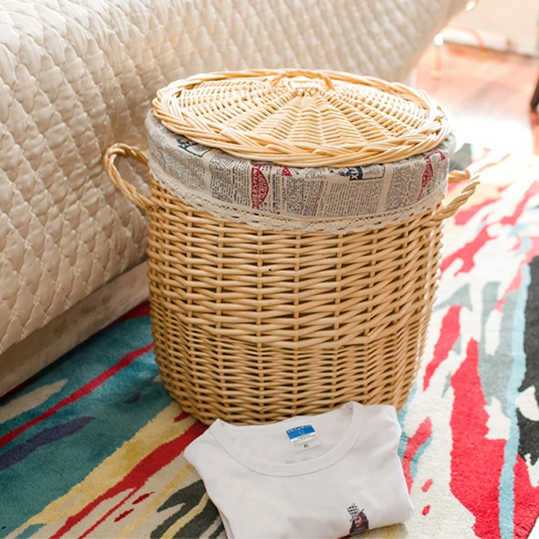Cheap Wicker Hamper Basket Bulk Wholesale Lined Storage Wicker Laundry