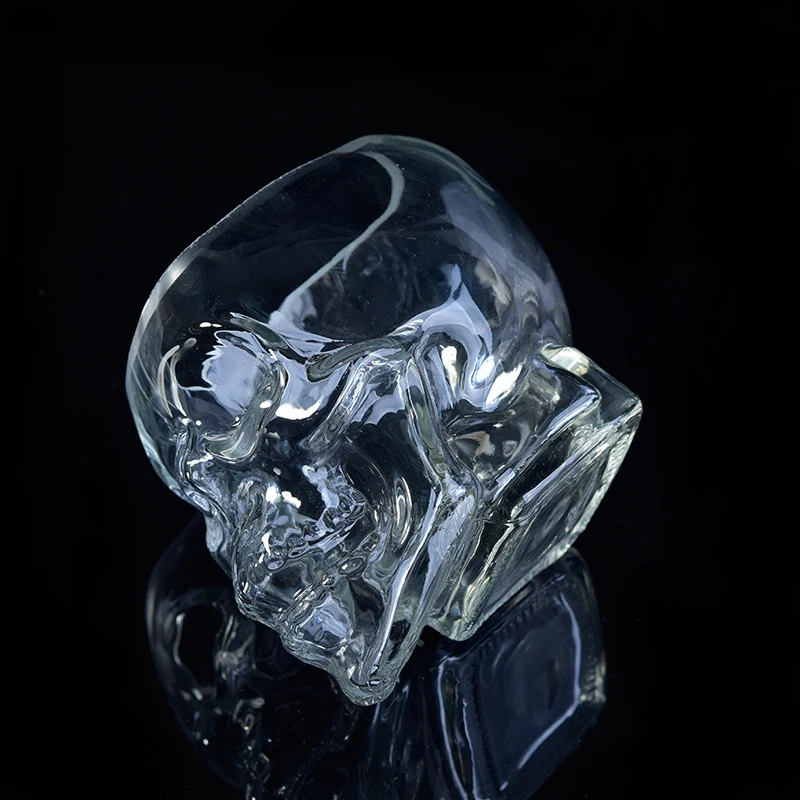 His glass candle holder human head skeleton home decoration wholesale