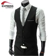 2015 New Arrival Men Suit Dress Vests Men’s Fitted Leisure Waistcoat Casual Business Jacket Tops Three Buttons free shipping