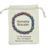 Personalised custom solid metal buddha head bracelet, handmade health care therapy bangle, hematite magnetic bracelet
