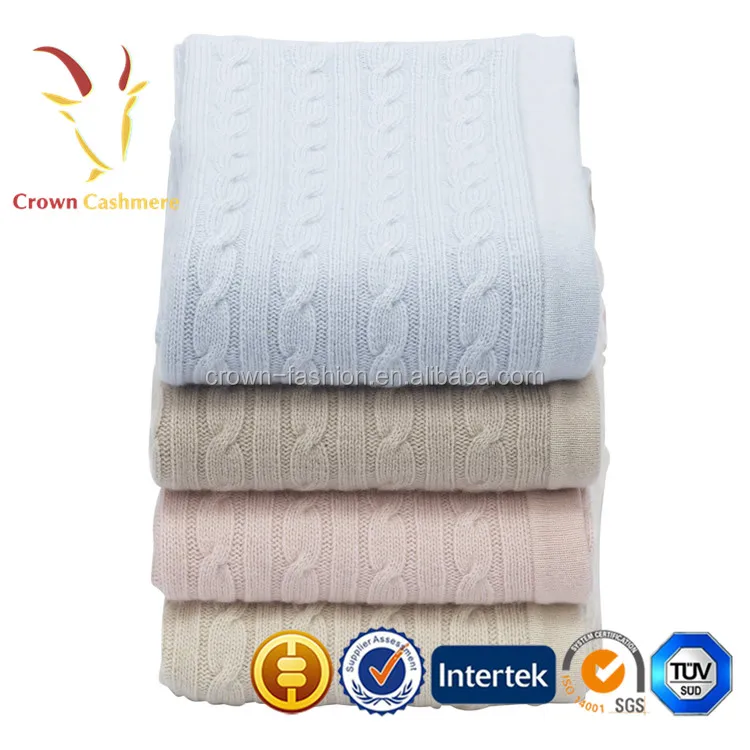 Colorful Cable Luxe Knitted Cashmere Baby Blanket - Buy Luxe Baby ...