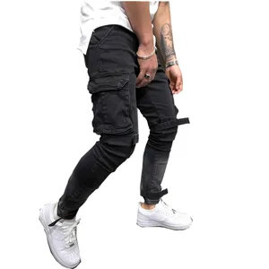 Stock high quality cool side pocket jeans men skinny pants Stock high quality cool side pocket jeans men skinny pants