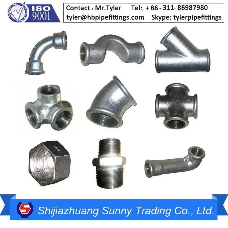 Malleable iron npt thread gi pipe fittings beaded buy