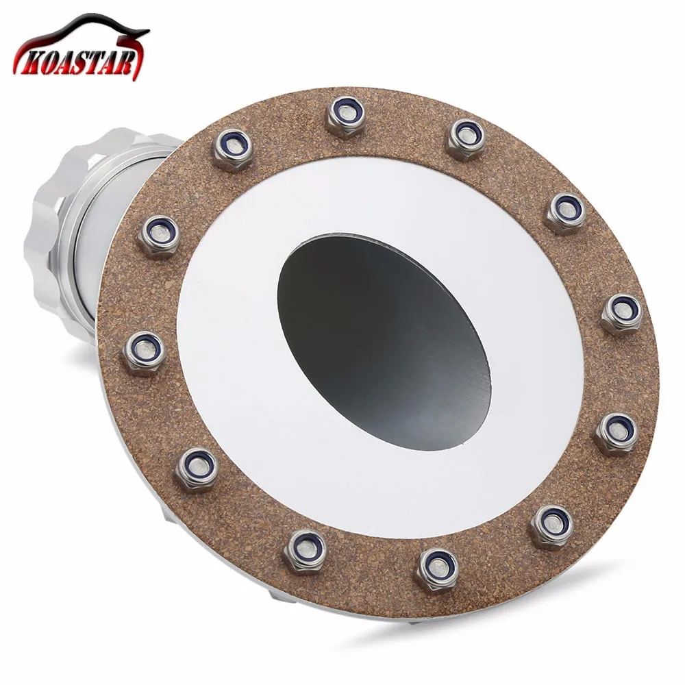 Kosda Remote Fuel Cell Filler Neck Cap 45 Degree 21/2" Polished,Fuel