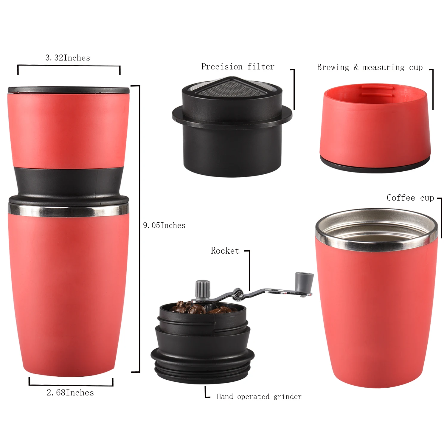 Portable Coffee Maker Camping Outdoor Manual Coffee Grinder Machine ...