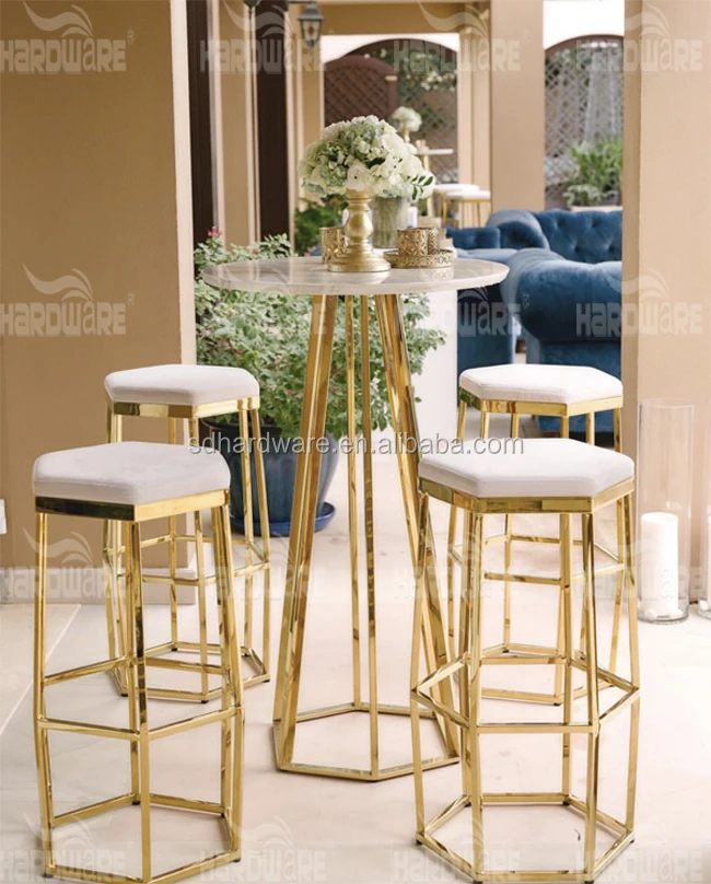 gold high bar tables,titanium gold high bar tables,gold metal high bar tables