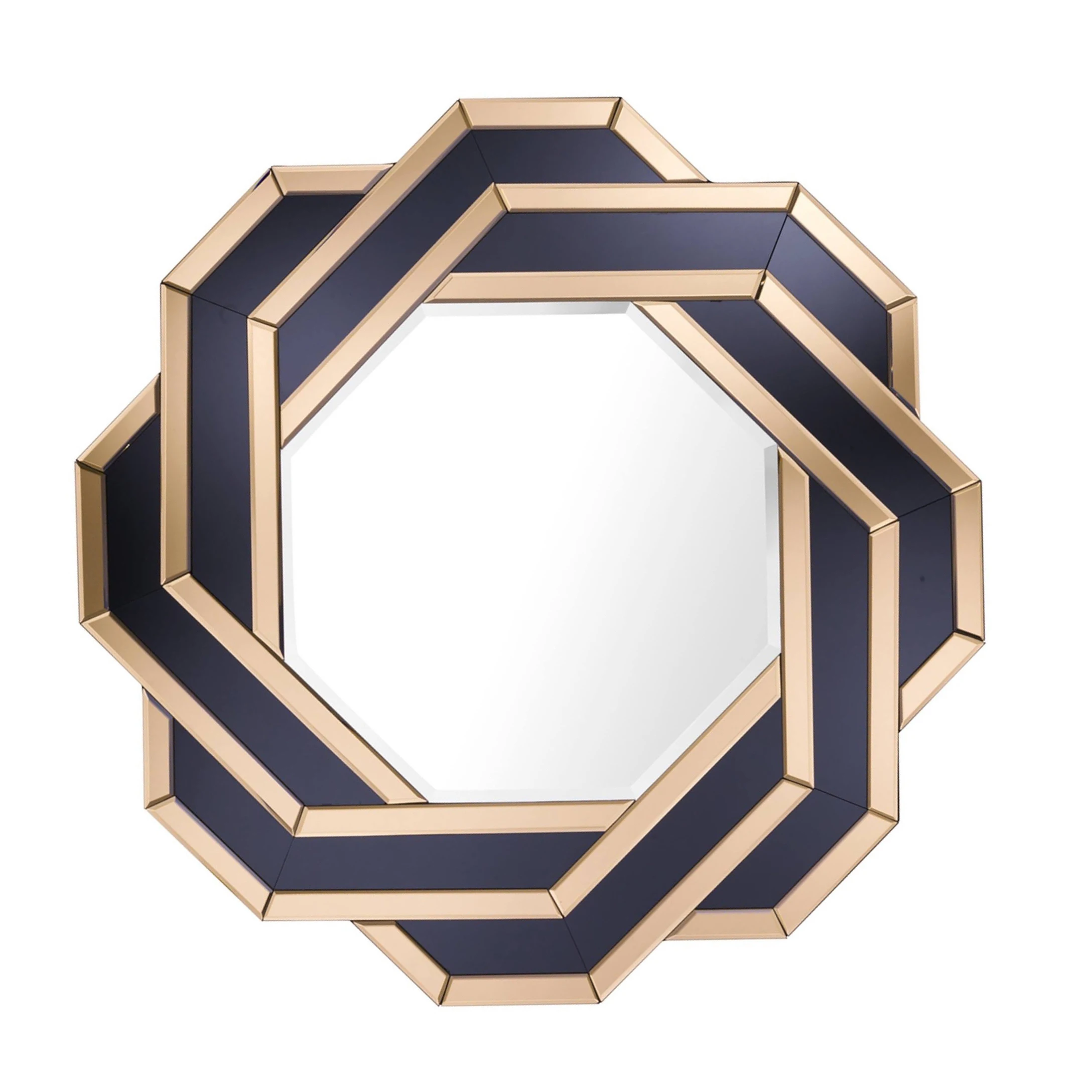 Popular Design Black Frame Octagonal Wall Mirror Buy Livingroom
