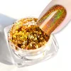 Gold Holographic Glitter Powder Nail Flakes Shining Holo Laser glitter