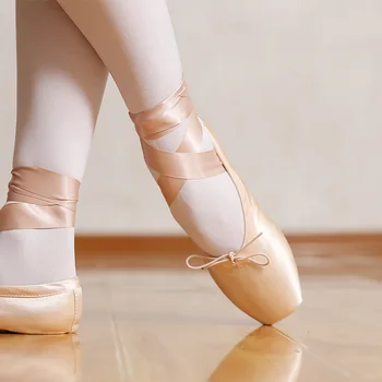 shoes ballet pointe dance professional adult cheap ladies wholesale child larger ribbons satin