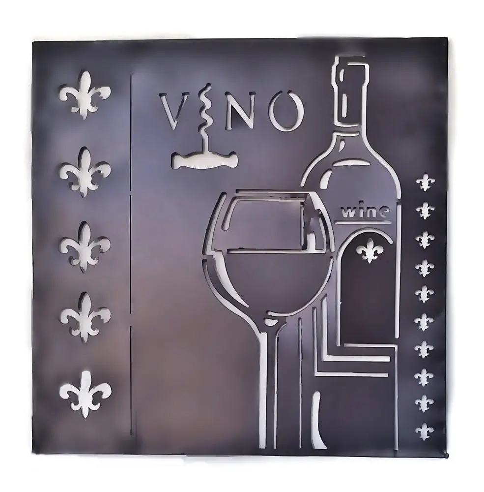 Metal Wall Sculptures Wine Vino Art Fleur De Lis In Metal Wall Sculptures Wine Vino Art Fleur De Lis