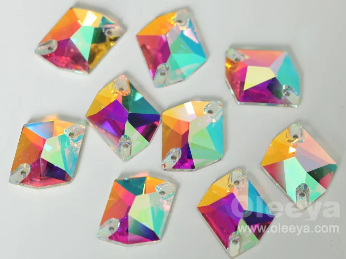 Wholesale Price 5A Quality Glass Sew on Rhinestone 7*15mm Navette Crystal AB Flatback Sew on Rhinestone for Women Dresses