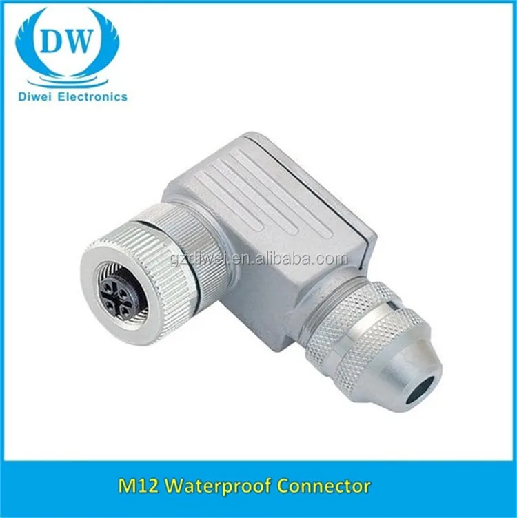 Waterproof Bulkhead Electrical Connector Round 4pin Power Plug M12