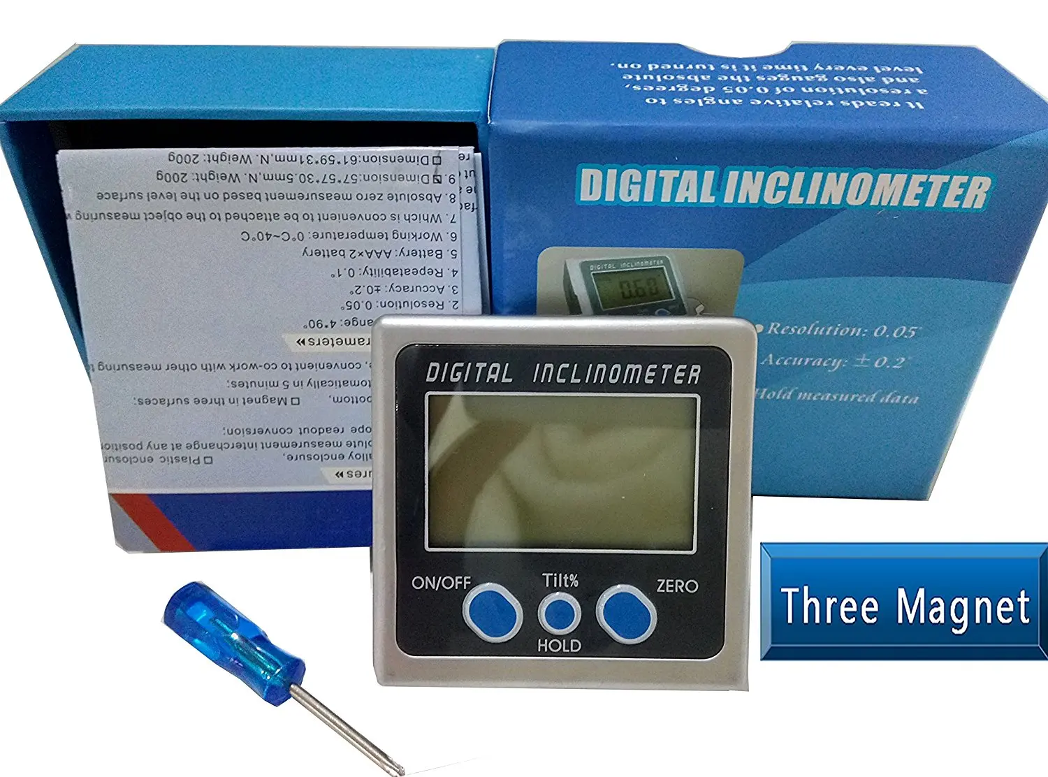 Digital Protractor Inclinometer With Magnet illuminate Angle Meter Cube Gauge