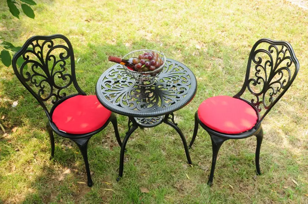 Aluminio Fundido Banco De Jardín Profundo Asientos De Banco Conjunto