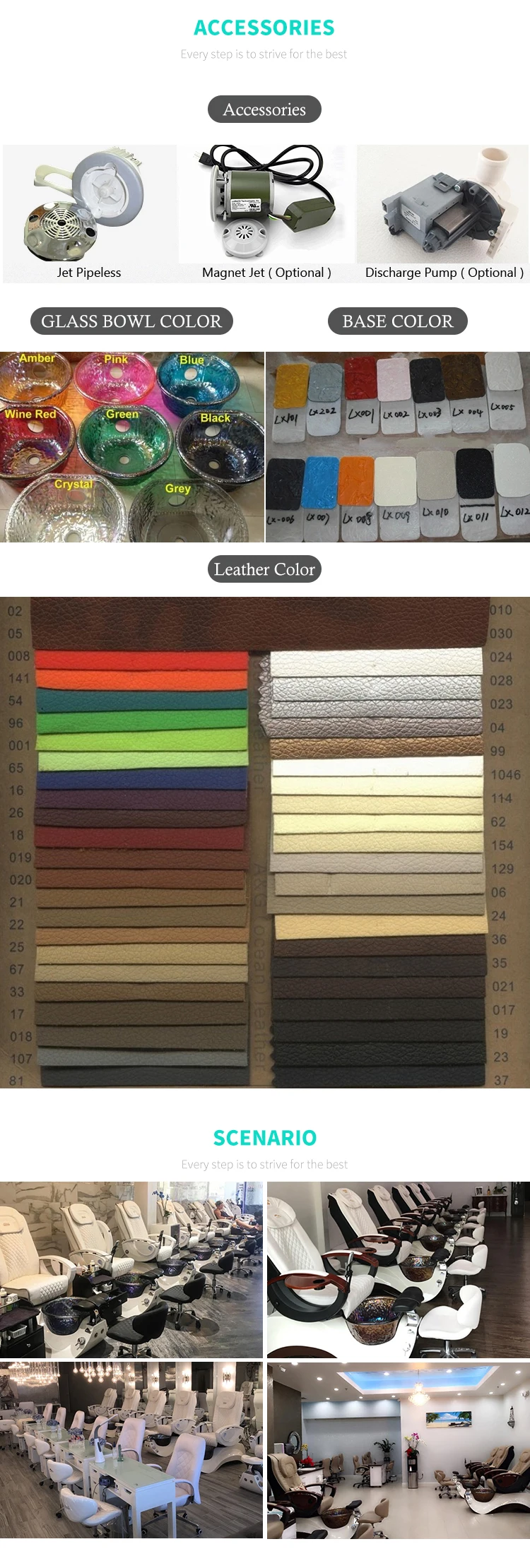 Hot Sale Luxury Pu Leather Beauty Salon Nail Pedicure Chair With Foot Spa Massage