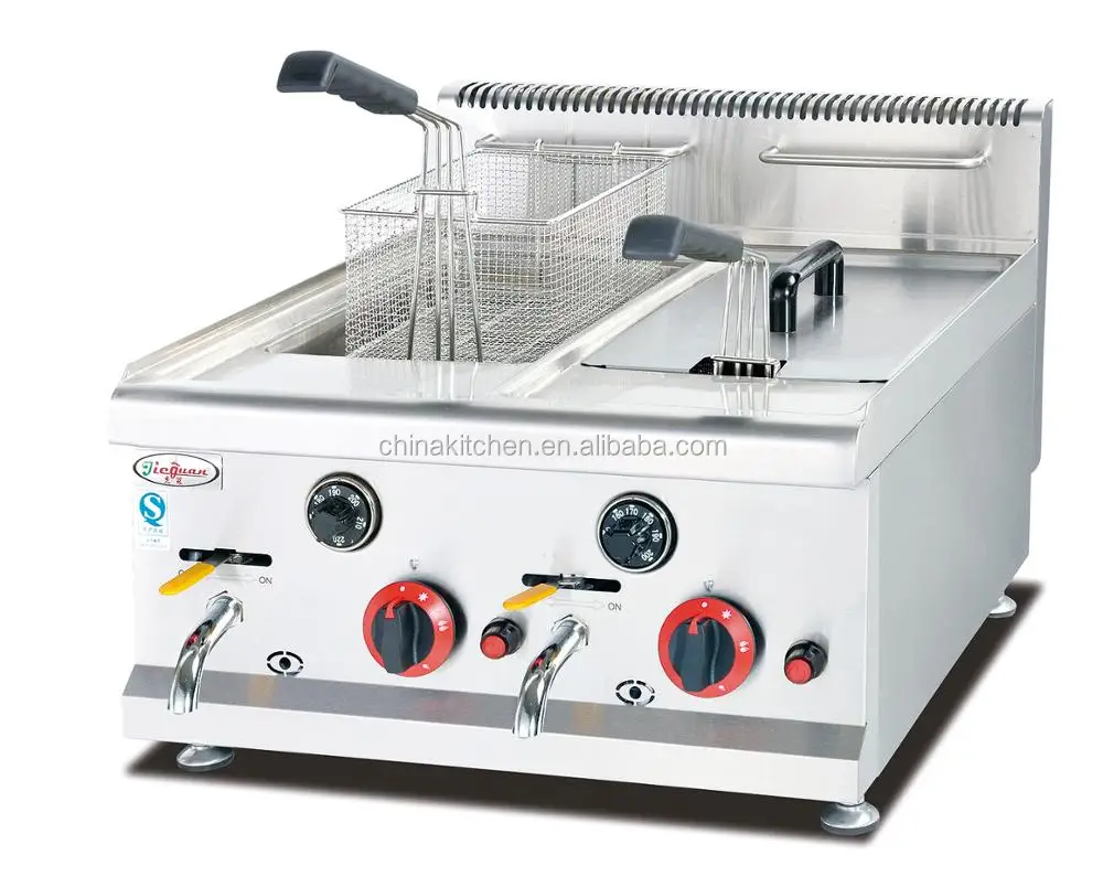 8l Large Capacity High Quality Commercial Counter Top Gas Fryer Gf585