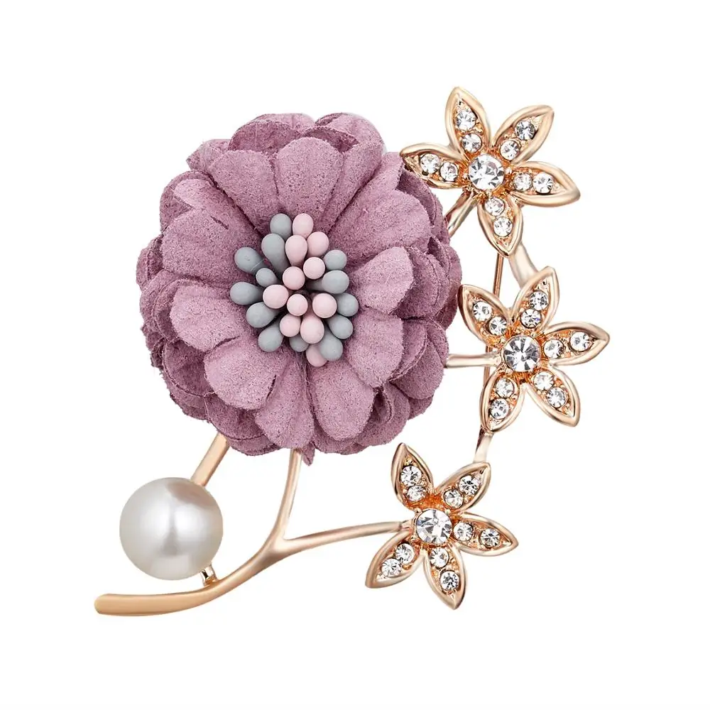 Rinhoo Jewelry Decoration Lapel Fabric Flower Brooches