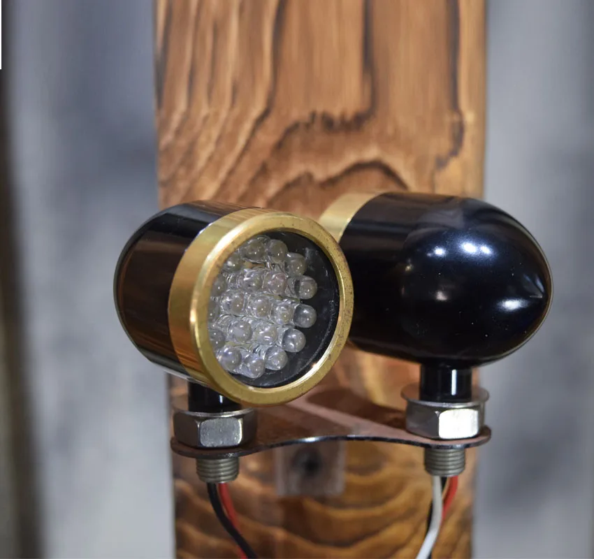 Cafe Racer Motorcycle Led Turn Signals Light Motorcycle Brass Turn