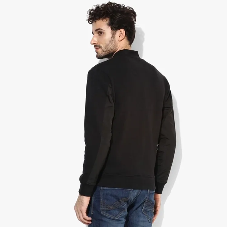 Wholesale Plain Black Zipper Jacket Sweatshirt Without Hood Men - Buy ...